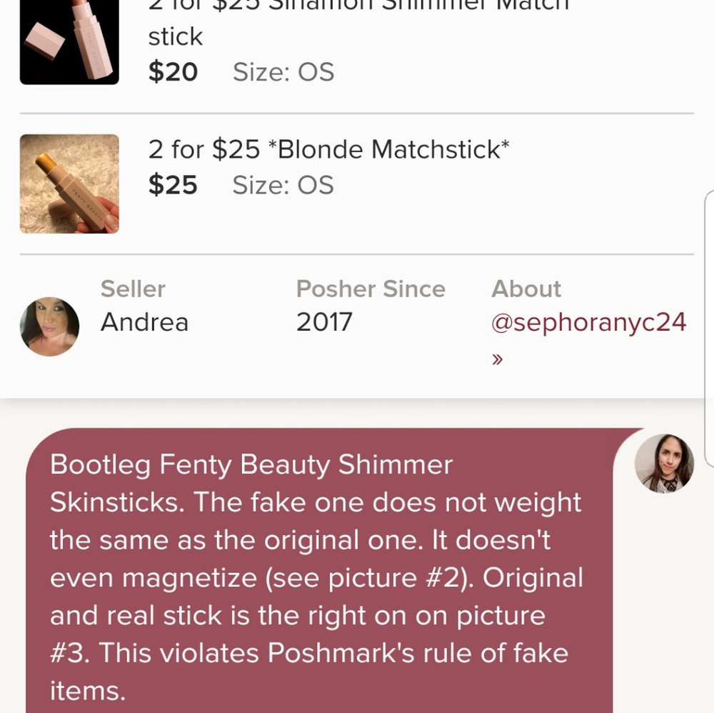 BEWARE - COUNTERFEIT FENTY BEAUTY STICKS - Picture 1 of 7